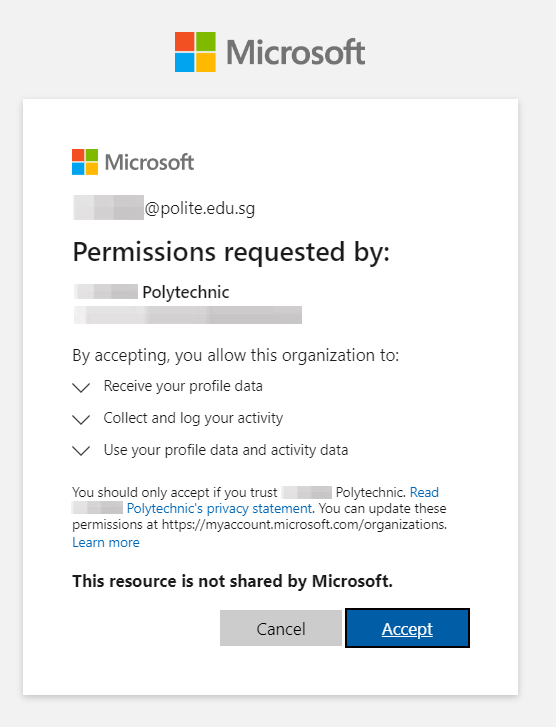 Accept policies. Accept policies.